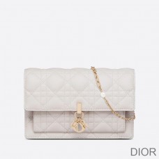 Lady Dior Chain Pouch Cannage Lambskin White - Dior Bag Outlet Official