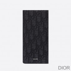Large Dior Vertical Wallet Oblique Motif Canvas Black - Dior Bag Outlet Official
