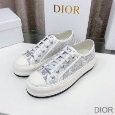 Walk'N'Dior Platform Sneakers Women Jardin d'Hiver Motif Canvas Grey - Dior Bag Outlet Official