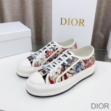 Walk'N'Dior Platform Sneakers Women Jardin d'Hiver Motif Canvas White - Dior Bag Outlet Official