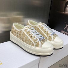 Walk'N'Dior Platform Sneakers Women Oblique Motif Canvas Gold - Dior Bag Outlet Official