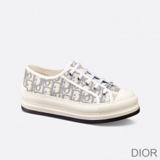 Walk'N'Dior Platform Sneakers Women Oblique Motif Canvas Grey - Dior Bag Outlet Official