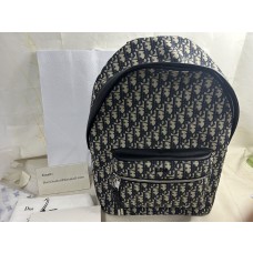 Christian Dior Rider Backpack Oblique Canvas Blue Beige