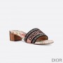 Christian Dior Bag Outlet For Sale Christian Dior Dway Heeled Slides Women Jardin d'Hiver Motif Canvas White - Dior Bag Outlet Official