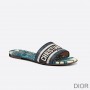 Christian Dior Bag Outlet For Sale Christian Dior Dway Slides Women Palms Motif Canvas Blue - Dior Bag Outlet Official