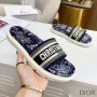 Christian Dior Bag Outlet For Sale Christian Dior Dway Slides Women Toile De Jouy Motif Cotton Blue - Dior Bag Outlet Official