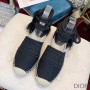 Christian Dior Bag Outlet For Sale Christian Dior Granville Espadrilles with Laces Women Oblique Motif Cotton Black - Dior Bag Outlet Official