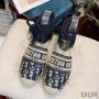 Christian Dior Bag Outlet For Sale Christian Dior Granville Espadrilles with Laces Women Oblique Motif Cotton Blue - Dior Bag Outlet Official