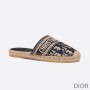 Christian Dior Bag Outlet For Sale Christian Dior Granville Mules Women Oblique Motif Cotton Blue - Dior Bag Outlet Official