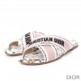 Christian Dior Bag Outlet For Sale Christian Dior Granville Slides Women Rosa Mutabilis Motif Canvas White - Dior Bag Outlet Official