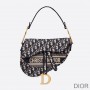 Christian Dior Saddle Bag Oblique Motif Canvas Blue