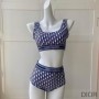Christian Dior Bag Outlet For Sale Christian Dior Two-Piece Shoulder Straps Swimsuit Women Oblique Jacquard Lycra Blue - Dior Bag Outlet Official