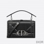 Dior 30 Montaigne Chain Bag with Handle Maxicannage Lambskin Black - Dior Bag Outlet Official