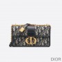 Dior 30 Montaigne East-West Bag With Chain Oblique Motif Canvas Blue - Dior Bag Outlet Official