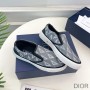 Dior B101 Slip-on Sneakers Unisex CD Diamond Motif Canvas and Smooth Calfskin Grey/Navy Blue - Dior Bag Outlet Official