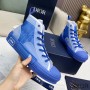 Dior B23 High-Top Sneakers Unisex Oblique Motif Canvas Blue - Dior Bag Outlet Official