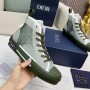 Dior B23 High-Top Sneakers Unisex Oblique Motif Canvas Green - Dior Bag Outlet Official