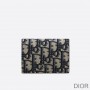 Dior Business Card Holder Oblique Motif Canvas Blue - Dior Bag Outlet Official