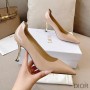 Dior D-Fame Pumps Women Patent Leather Apricot - Dior Bag Outlet Official