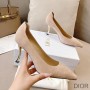 Dior D-Fame Pumps Women Suede Apricot - Dior Bag Outlet Official