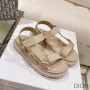 Dior D-Wave Sandals Women Lambskin Beige - Dior Bag Outlet Official