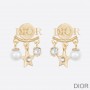 Dior evolution Earrings Metal, White Resin Pearls And White Crystals Gold 