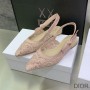 J'Adior Slingback Ballerina Flats Women D-Lace Macrame Motif Mesh Cherry - Dior Bag Outlet Official