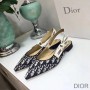 J'Adior Slingback Ballerina Flats Women Oblique Motif Canvas Black - Dior Bag Outlet Official