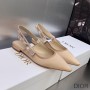 J'Adior Slingback Ballerina Flats Women Satin and Cotton Khaki - Dior Bag Outlet Official