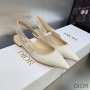 J'Adior Slingback Ballerina Flats Women Satin and Cotton White - Dior Bag Outlet Official