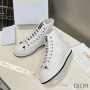 Walk'N'Dior High-Top Platform Sneakers Women Canvas White - Dior Bag Outlet Official