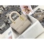 Dior Lady D-Lite Powder Pink Houndstooth Embroidery