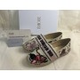 Christian Dior Bag Outlet For Sale Christian Dior Granville Espadrilles Women Rosa Mutabilis Motif Canvas White - Dior Bag Outlet Official