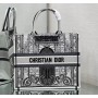 Dior Book Tote House Motif Embroidery Black White