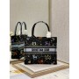 Dior Book Tote In Multicolor Dior Pixel Zodiac Embroidery
