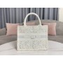 Dior Book Tote White Toile de Jouy Embossed