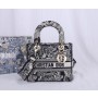 Dior Lady D-Lite Blue Toile de Jouy Reverse Embroidery