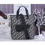 Dior Men Saddle Tote Bag With Shoulder Strap Oblique Black