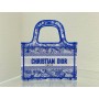 Dior Mini Book Tote 23CM Fluorescent Blue Embroidered