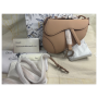 Dior Saddle Bag with Strap Grained Calfskin Powder Pink