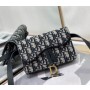 Dior Saddle Belt Pouch Blue Dior Oblique Jacquard